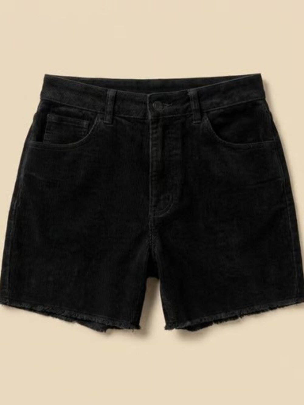 Black Corduroy High-Waisted Western Casual Shorts by 2 Fly Co.